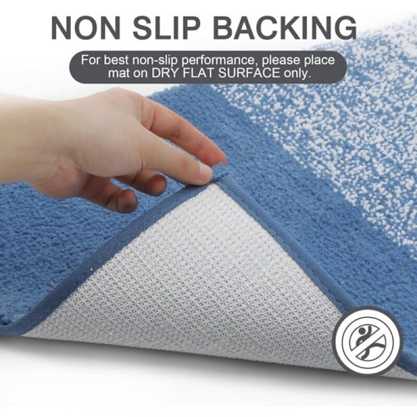 Skridsikker Bademåtte 40 x 60 cm, Blå Absorberende og Maskinvaskbar Brusematte