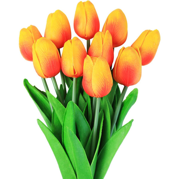 Orange-10 konstgjorda tulpaner konstgjorda blommor latex material