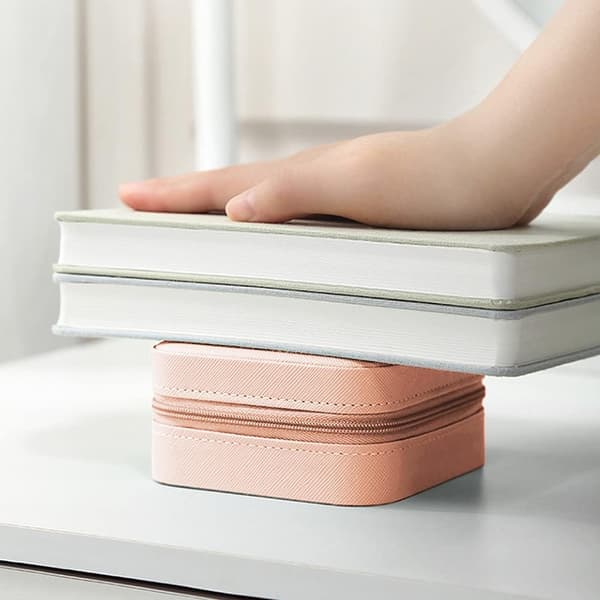 Mini smyckeskrin för kvinnor (rosa, smycken ingår ej), bärbar J