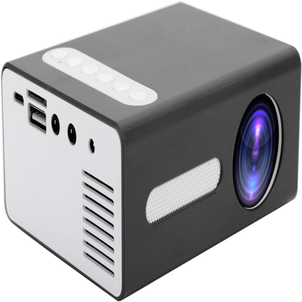 Mini bærbar trådløs projektor (EU-sort), hjemmeprojektor Compa