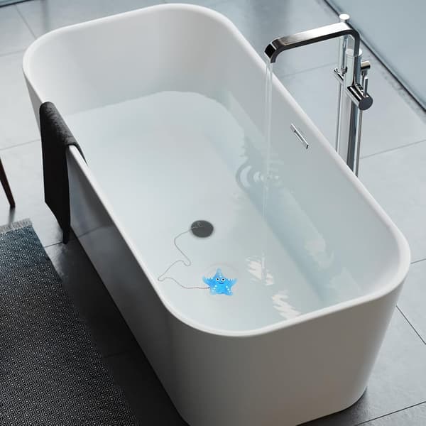 Badekarproptræk med rustfrit stålkuglekæde (45mm - Blå)