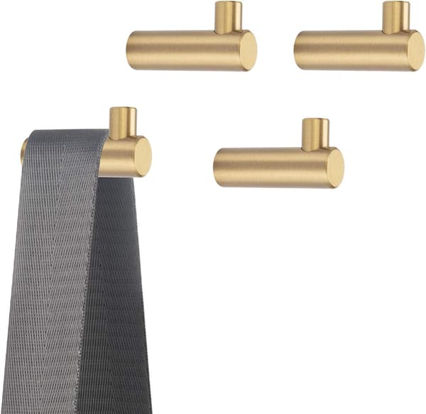 (send screws) Wall Mounted Coat Hook Brass Golden Clothes Rack fo