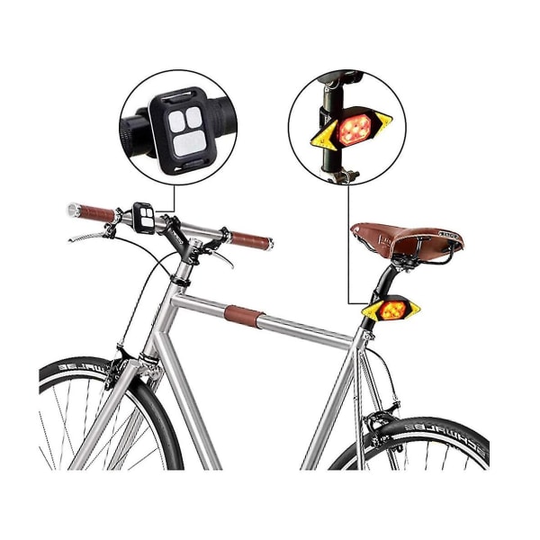 Cykelbaglygteblink, USB genopladelig trådløs fjernbetjening