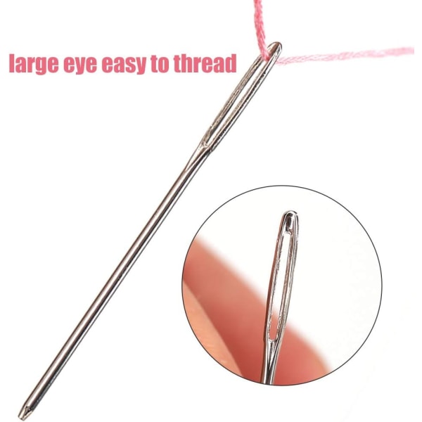 9 Big Eye synålar, 3 storlekar Handsömnad nål med nål