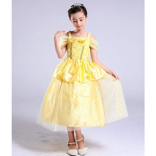 Lille pige Belle prinsesse kostume stropløs cosplay performance