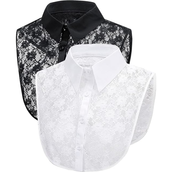 2-pack falsk krage för kvinnor, skjorta dekoration, avtagbar Midi S