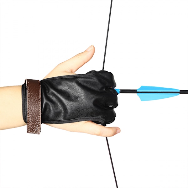 Bågskyttehandske Finger Tab Tillbehör - Läderhandskar för Recurve