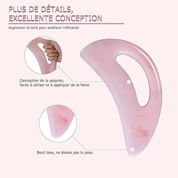 (Pink) Gua Sha Body Massager, Anti-Cellulite Body Gua Sha, Manuel