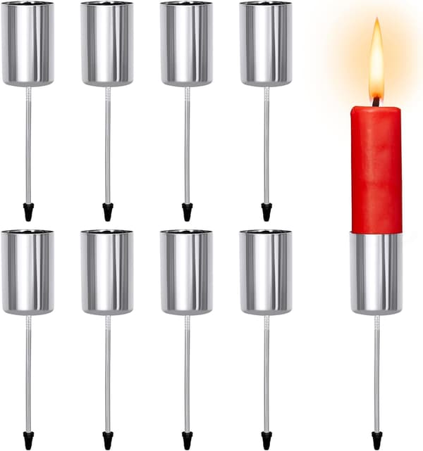 8 st ljusstakar (silver) järnljusstake bordsdekoration burk