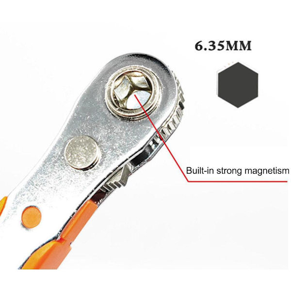 Skralle Skrutrekkersett 10 PCS 110Mm, 1/4\" Mini Skralle Nøkler