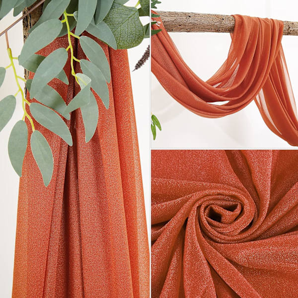 Pakke med 1 elastisk bryllupsbueophæng (karamel farve - 70 x 550 cm)