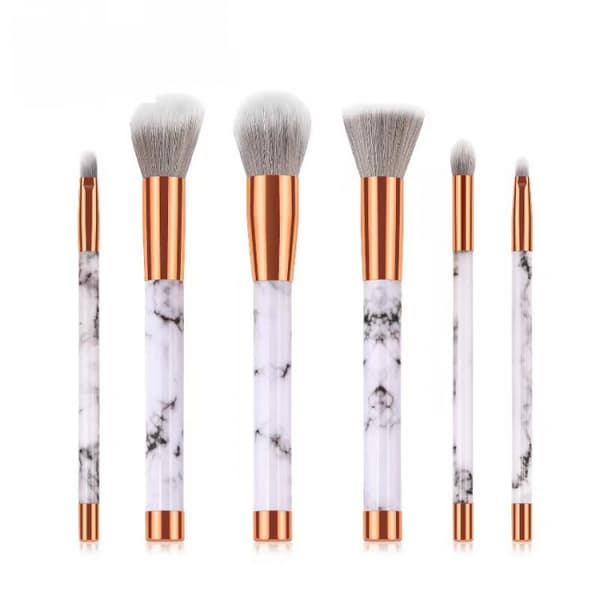 6 hvide børster Patie-Minerals Make-up børstesæt