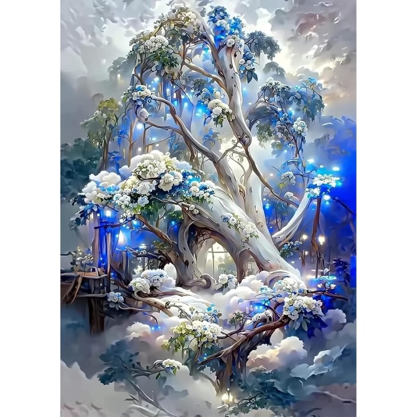 Diamond painting för vuxna, 30x40cm White Tree Full 5D Diamond P