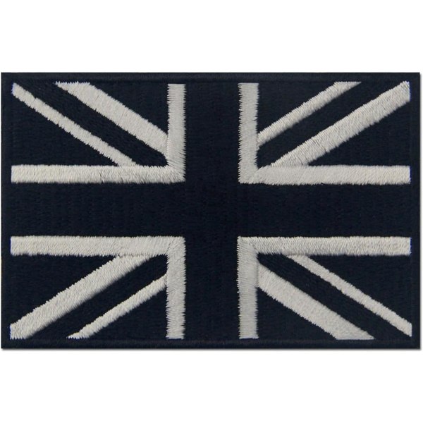 Taktisk britisk hvid sort Union Jack flag af England Storbri