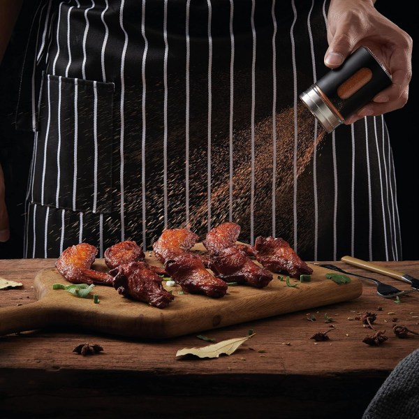 Sort sæt med 2 80 ml rustfrit stål krydderiglas - Med udsyn til