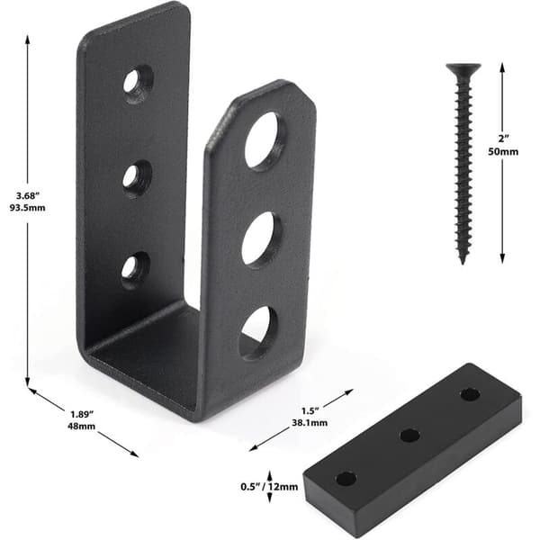 2-pack kraftiga ståldörrfästen, U-formade fästen för öppen