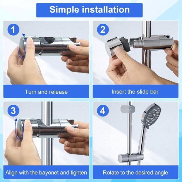 Bruseholder, 18-25MM Justerbar Diameter, Krom + ABS Design