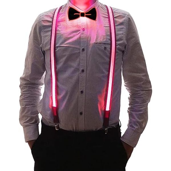Lysande hängslen för män, justerbart LED-bälte, perfekt för musikfestivaler