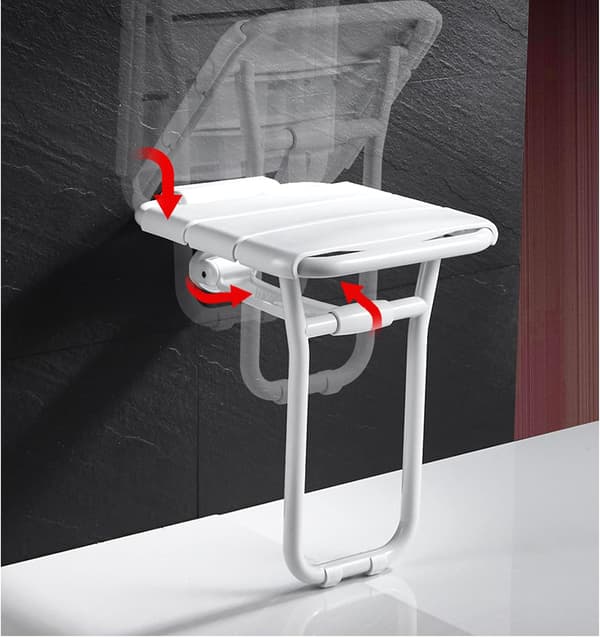 Lyftbar duschstol i vit epoxialuminium