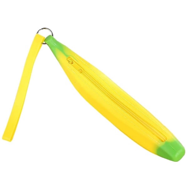 Yellow Pencil case / Make-up bag / Purse in silicone - Banana (ye