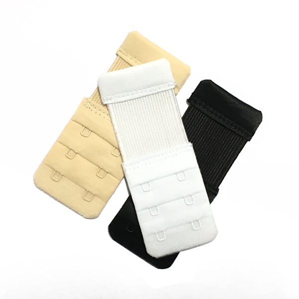 3-pack mjuka och bekväma bh-förlängare för kvinnor med 2 krokar, 8,5 cm x