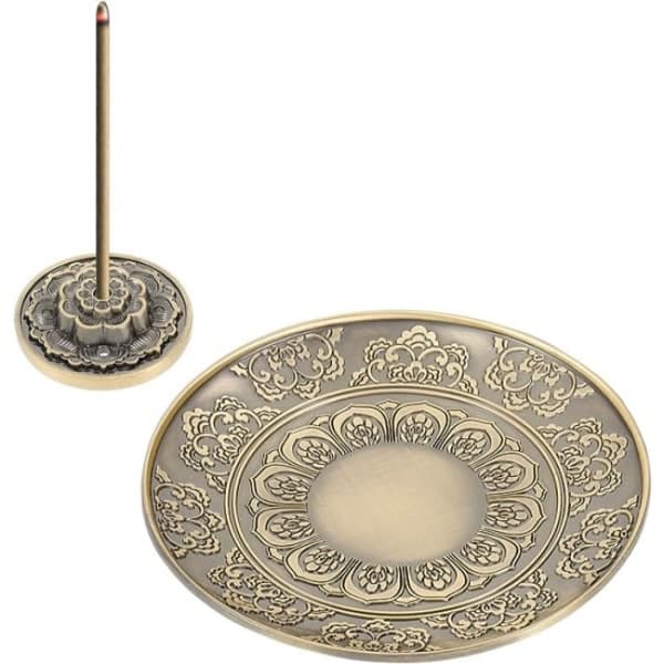 (Bronze) Lotu røgelsesholder Røgelsesholder Røgelsespindeholder