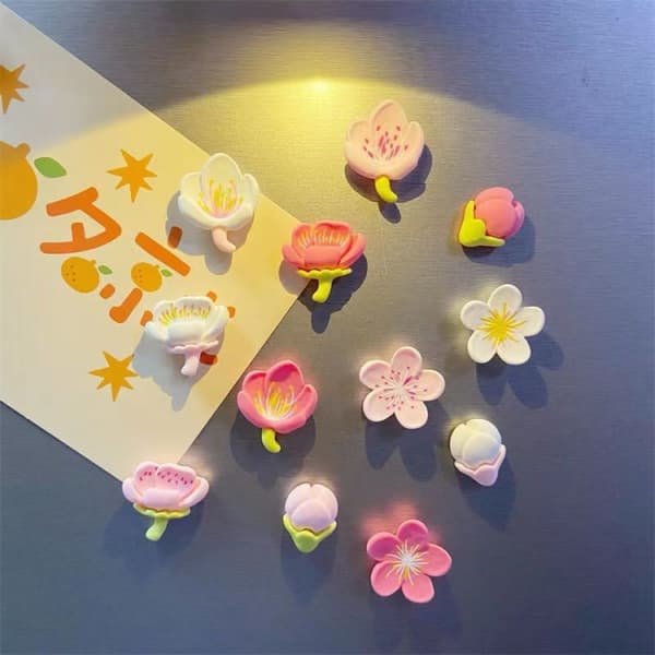 12 st blommiga kylskåpsmagneter kreativa kylskåpsmagneter