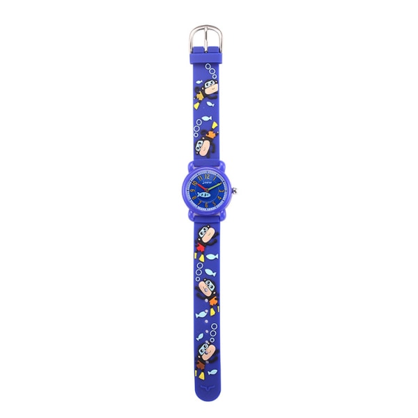 3d Silicone Cartoon Children's Watch - Dark Blue, Cute Waterproof