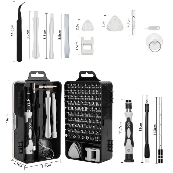 115 in 1 Red Precision Screwdriver Set Repair Tool Electronic Rep