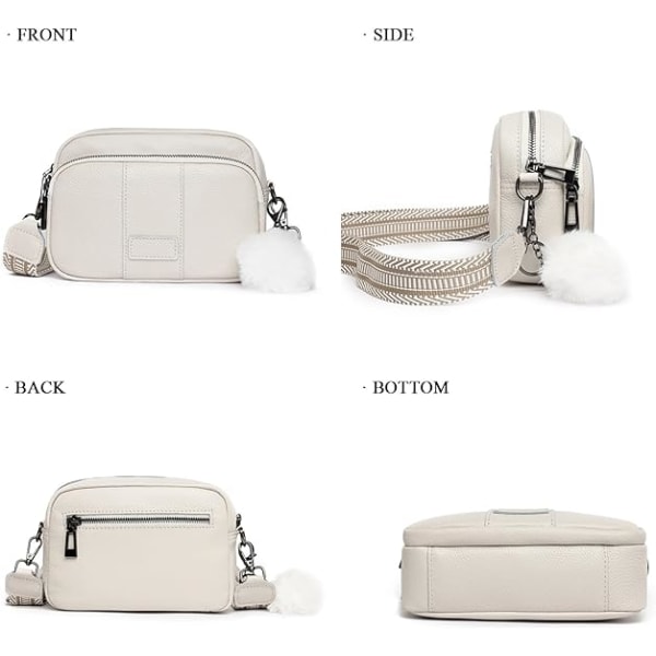 (Hvid) Dame Messenger Taske Lille Stilful Læder Crossbody Taske C