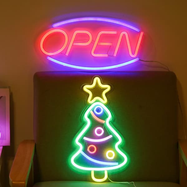 Neon LED Open Neon Letter Wall Art Open Light Sign USB Dimmable N