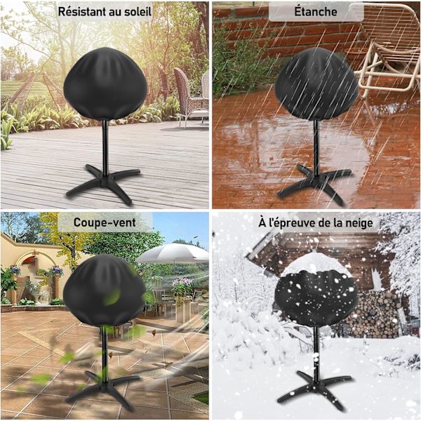 1 stk. grilltrekk vanntett presenning grillbeskyttelsestrekk med stropper for 45*50cm