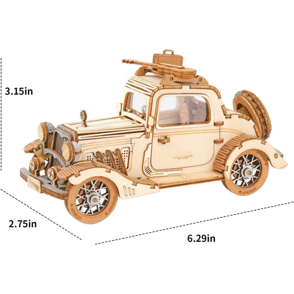 Vintage Bubble Car 3D Träpussel Trämodellpussel Vuxen Mec