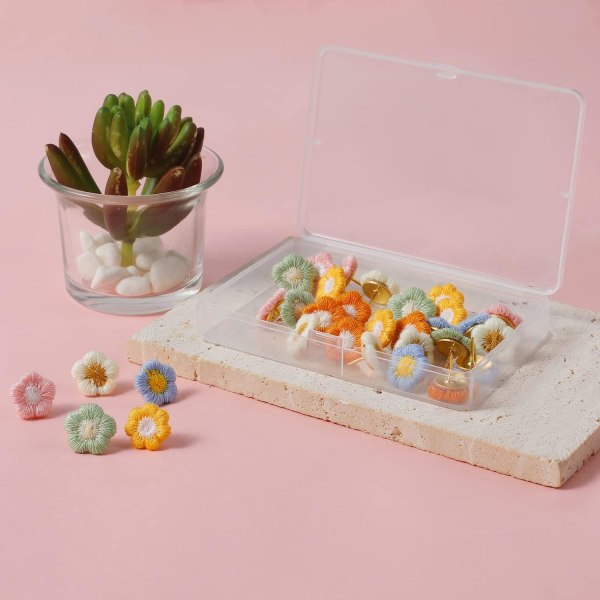 Blomster Push Pins, 30 stk., Blomster Push Pins Dekorative Push Pins Wa