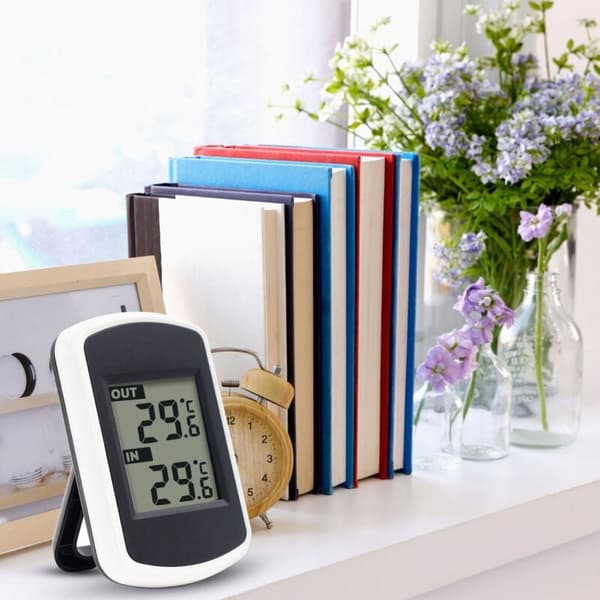 Trådløs LCD digitaltermometer for innendørs eller utendørs bruk, Mini