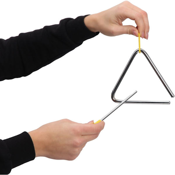 Triangel med hammer til percussion/musikalsk opvågning 13 cm
