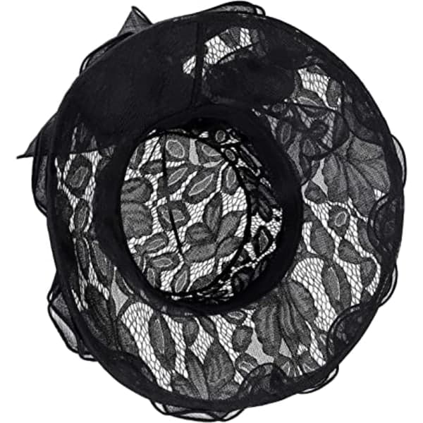 Elegant spets solhatt för bröllop, strand, resor och sommar