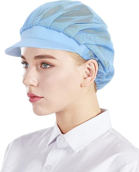 3-pack kockmössor i mesh - Blå, unisex köksmössor med mesh, lämpliga för verkstad, fabrik, kök, catering, bageri