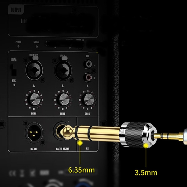 1/4 till 3,5 mm ljudadapter Hifi-adapter Headset Hörlursadapter