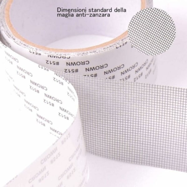 1 stk selvklebende myggnett reparasjonstape - 5 x 2m (grå)