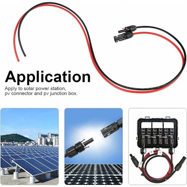 3 meter 12 AWG solpanel förlängningskabel med MC4 hon- och hankontakter