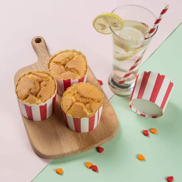 50 Stykker Røde Papir Cupcake Muffins til Fødselsdag Bryllupsfest