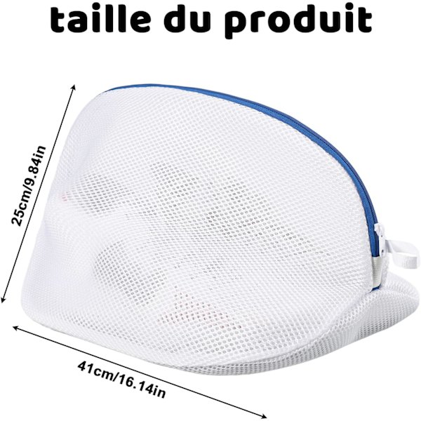 Blå 2-pack tvättpåsar för skor, högkvalitativt återanvändbart nät