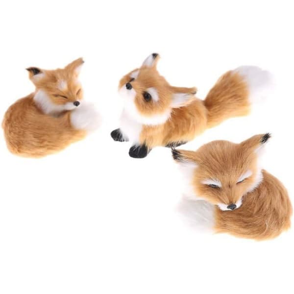 1 STK Simulation Brun Ræv Legetøj Pels Squat Ræv Model Boligindretning Dyr
