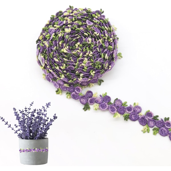 5 Jardin kukkakoristelunauha (violetti-4,5 M) kukka tee-se-itse pitsiapplikaatio
