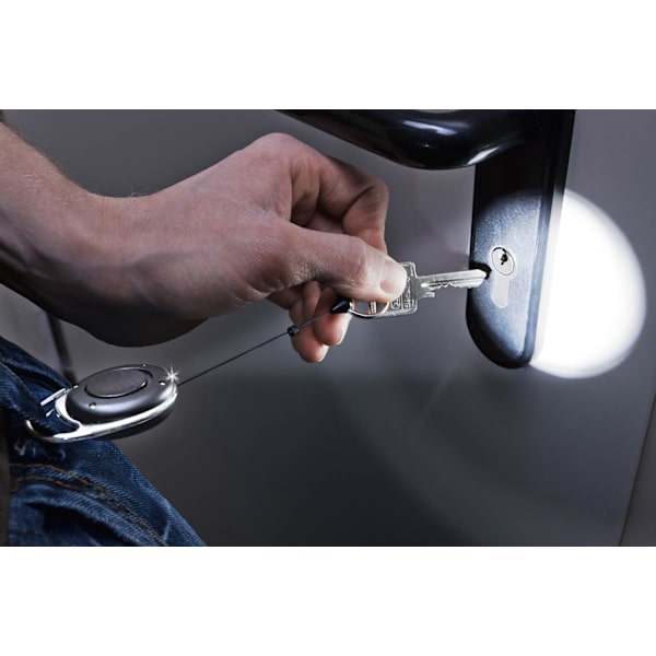 Holdbar LED-innruller Lengde 65cm Belteklips med trykkring