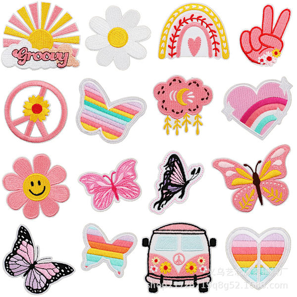 20 stk. Patch Sticker, smukke talbroderistationære til T-S