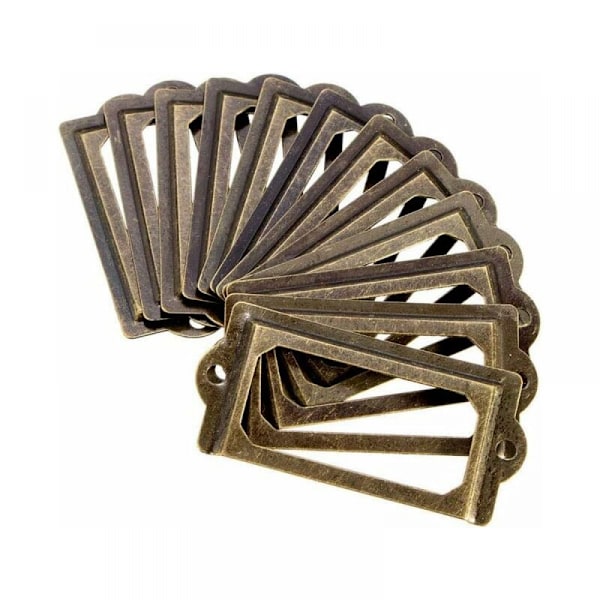 50 kpl etiketinpidikettä 70 x 33 mm metallipronssi vintage-etiketinpidike Ca
