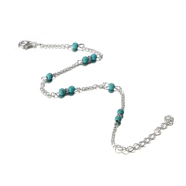 Anklet/jalkakoru siniset helmet hopea