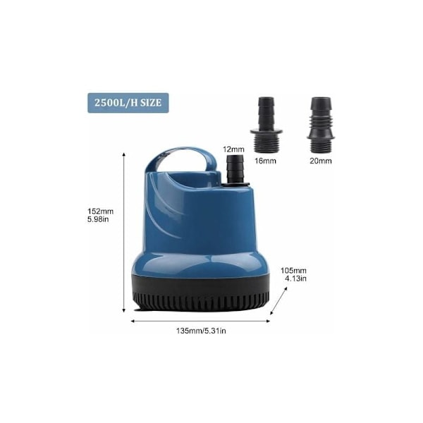 Mini vesipumppu upotettava pumppu 2500 L/H 40W 230V kellarin tyhjiö
